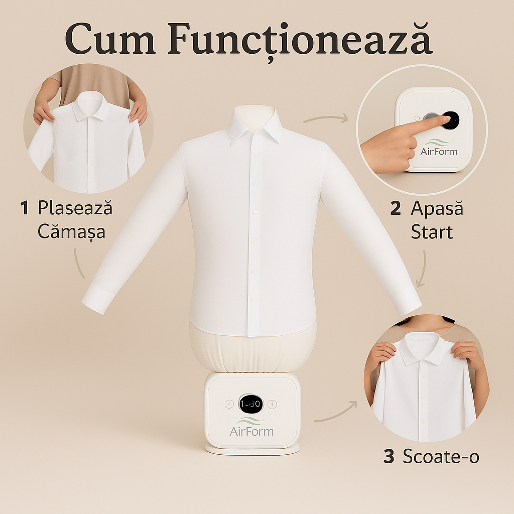 AirForm – Stație premium de cǎlcare și igienizare a hainelor