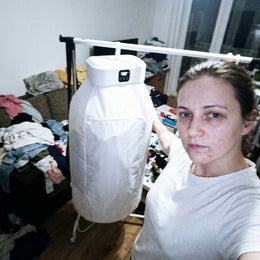 Customer review photo 3: Uscător de Haine Electric Portabil cu Încălzire Rapidă și Afișaj Digital